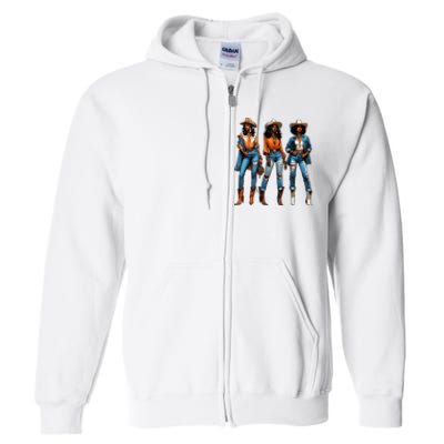 Black Cowgirl Western Rodeo Juneteenth Black History Texas Full Zip Hoodie