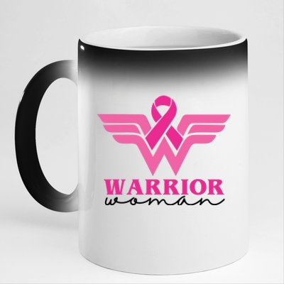 Breast Cancer Warrior Gift For Her 11oz Black Color Changing Mug