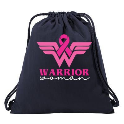 Breast Cancer Warrior Gift For Her Drawstring Bag