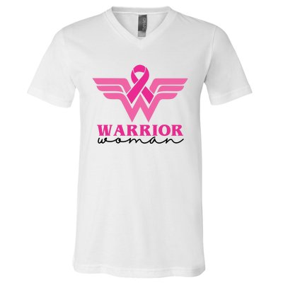 Breast Cancer Warrior Gift For Her V-Neck T-Shirt