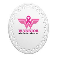 Breast Cancer Warrior Gift For Her Ceramic Oval Ornament