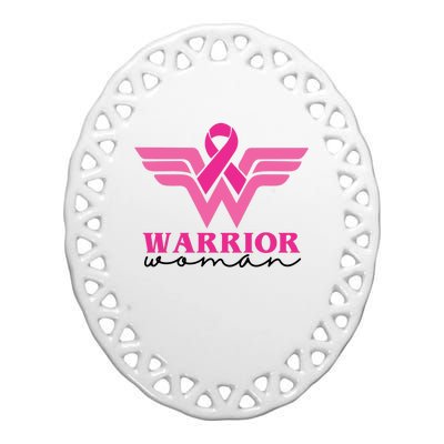 Breast Cancer Warrior Gift For Her Ceramic Oval Ornament