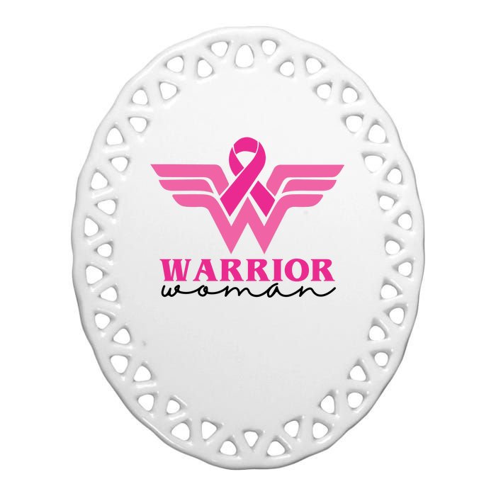 Breast Cancer Warrior Gift For Her Ceramic Oval Ornament