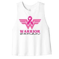 Breast Cancer Warrior Gift For Her Women's Racerback Cropped Tank