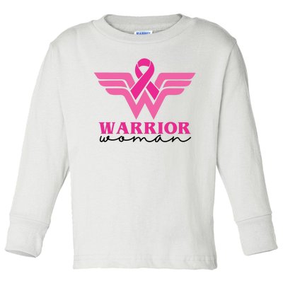 Breast Cancer Warrior Gift For Her Toddler Long Sleeve Shirt