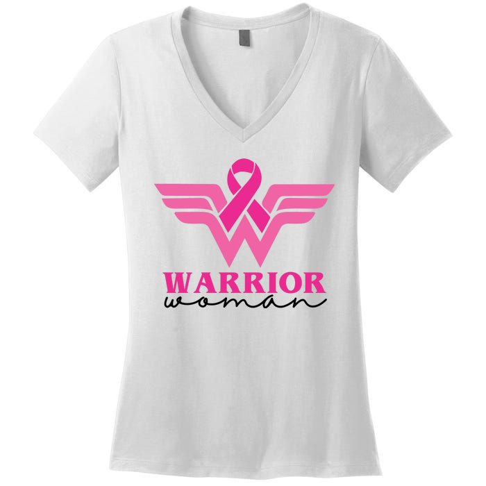 Breast Cancer Warrior Gift For Her Women's V-Neck T-Shirt