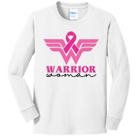 Breast Cancer Warrior Gift For Her Kids Long Sleeve Shirt