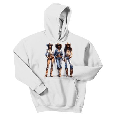 Black Cowgirl Western Rodeo Melanin Black History Juneteenth Kids Hoodie