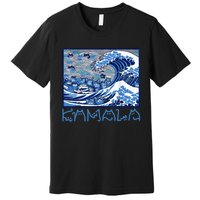 Blue Cats Wave Childless Cat Lady For Kama 2024 Premium T-Shirt