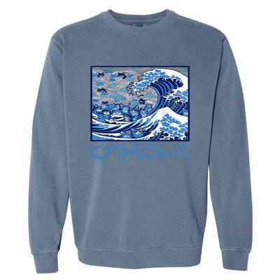 Blue Cats Wave Childless Cat Lady For Kama 2024 Garment-Dyed Sweatshirt