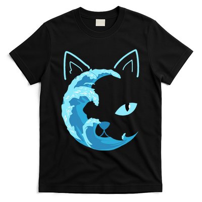 Blue Cats Wave For Kamala Funny Blue Wave Of Cat Ladies T-Shirt