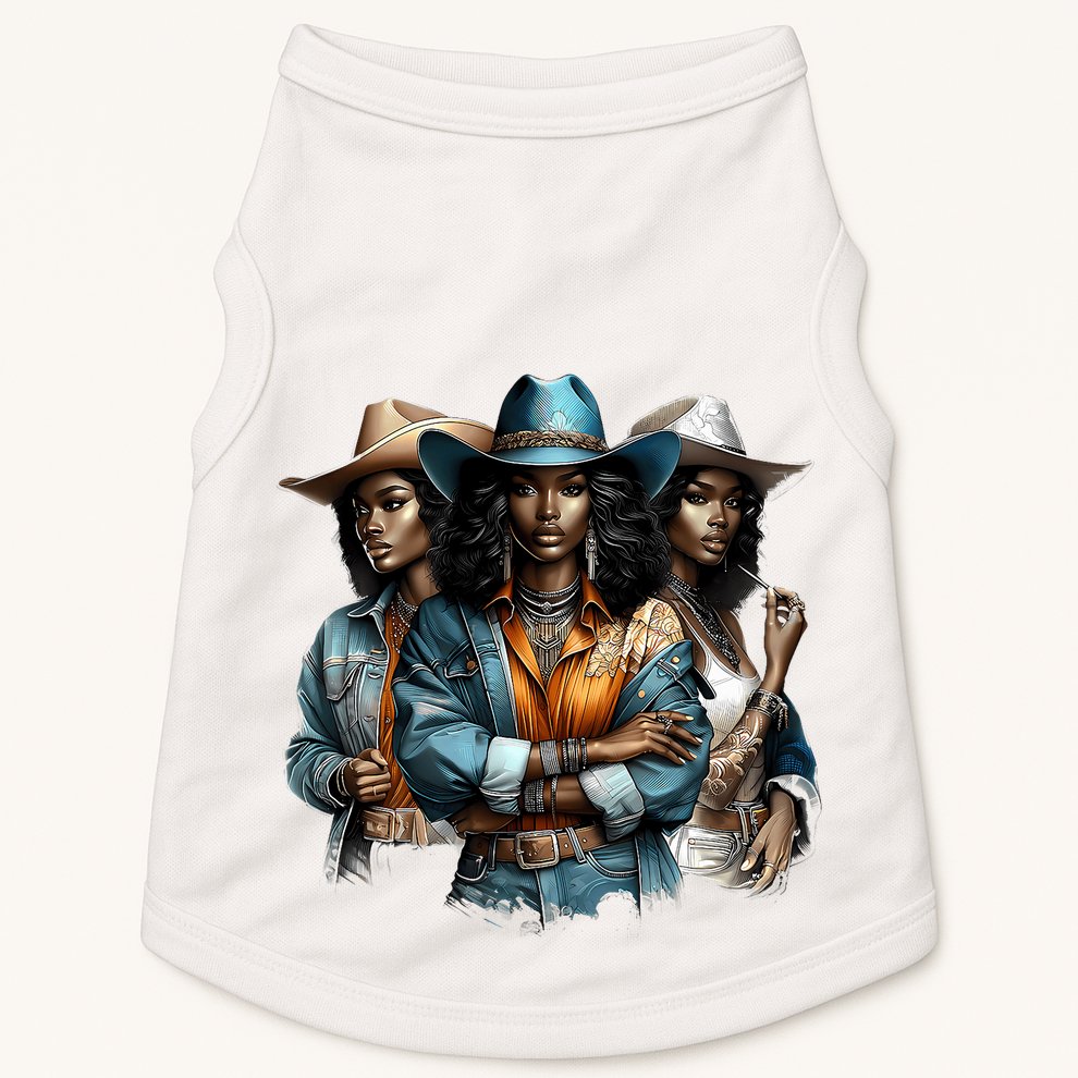 Black Cowgirl Western Rodeo Melanin Black History Juneteenth Gift Doggie Tank