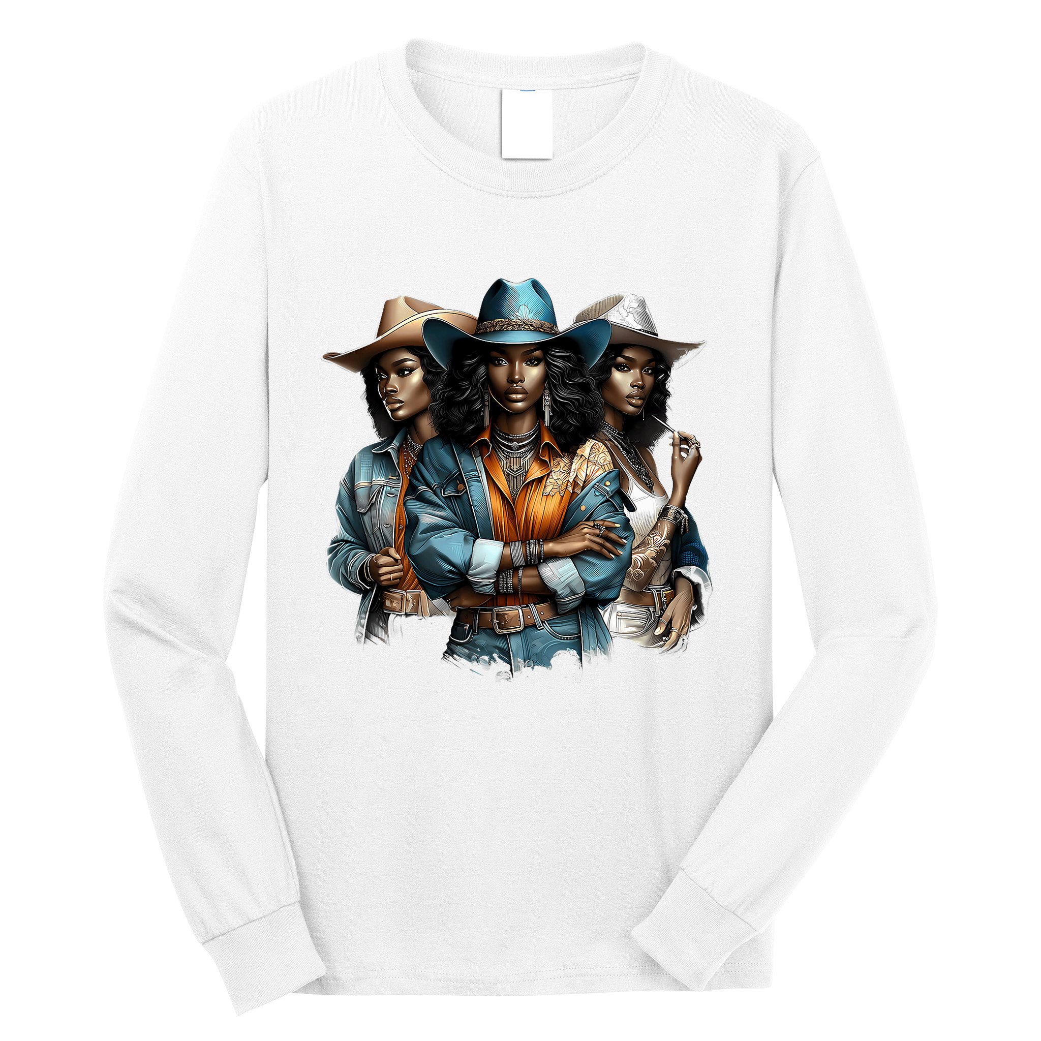 Black Cowgirl Western Rodeo Melanin Black History Juneteenth Gift Long Sleeve Shirt
