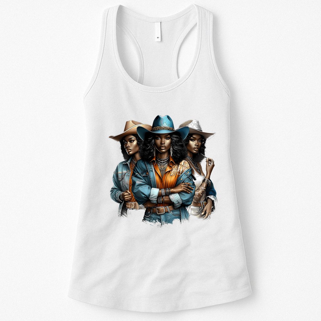 Black Cowgirl Western Rodeo Melanin Black History Juneteenth Gift Womens Tank Top