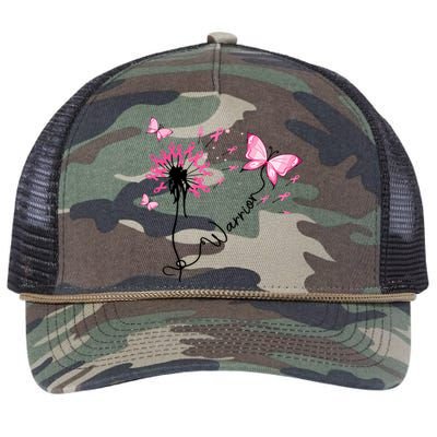 Breast Cancer Warrior Pink Ribbon Gift Retro Rope Trucker Hat Cap