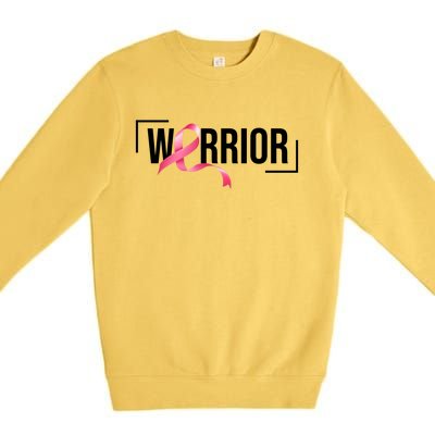 Breast Cancer Warrior Ribbon Premium Crewneck Sweatshirt