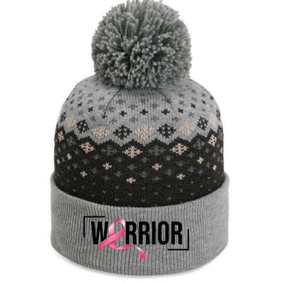 Breast Cancer Warrior Ribbon The Baniff Cuffed Pom Beanie