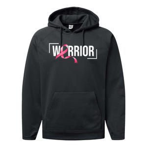 Breast Cancer Warrior Ribbon Performance Fleece Hoodie