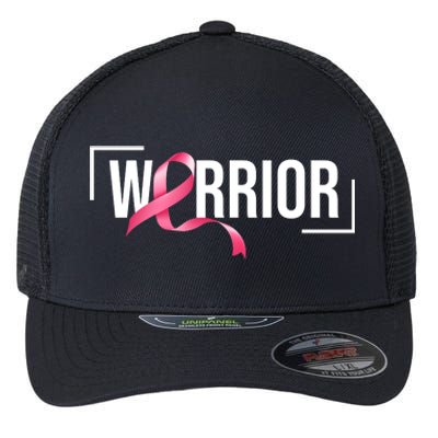 Breast Cancer Warrior Ribbon Flexfit Unipanel Trucker Cap