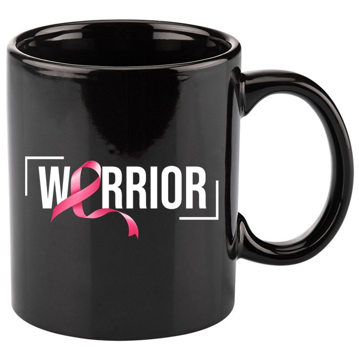 Breast Cancer Warrior Ribbon 11oz C Handle Ceramic Mug