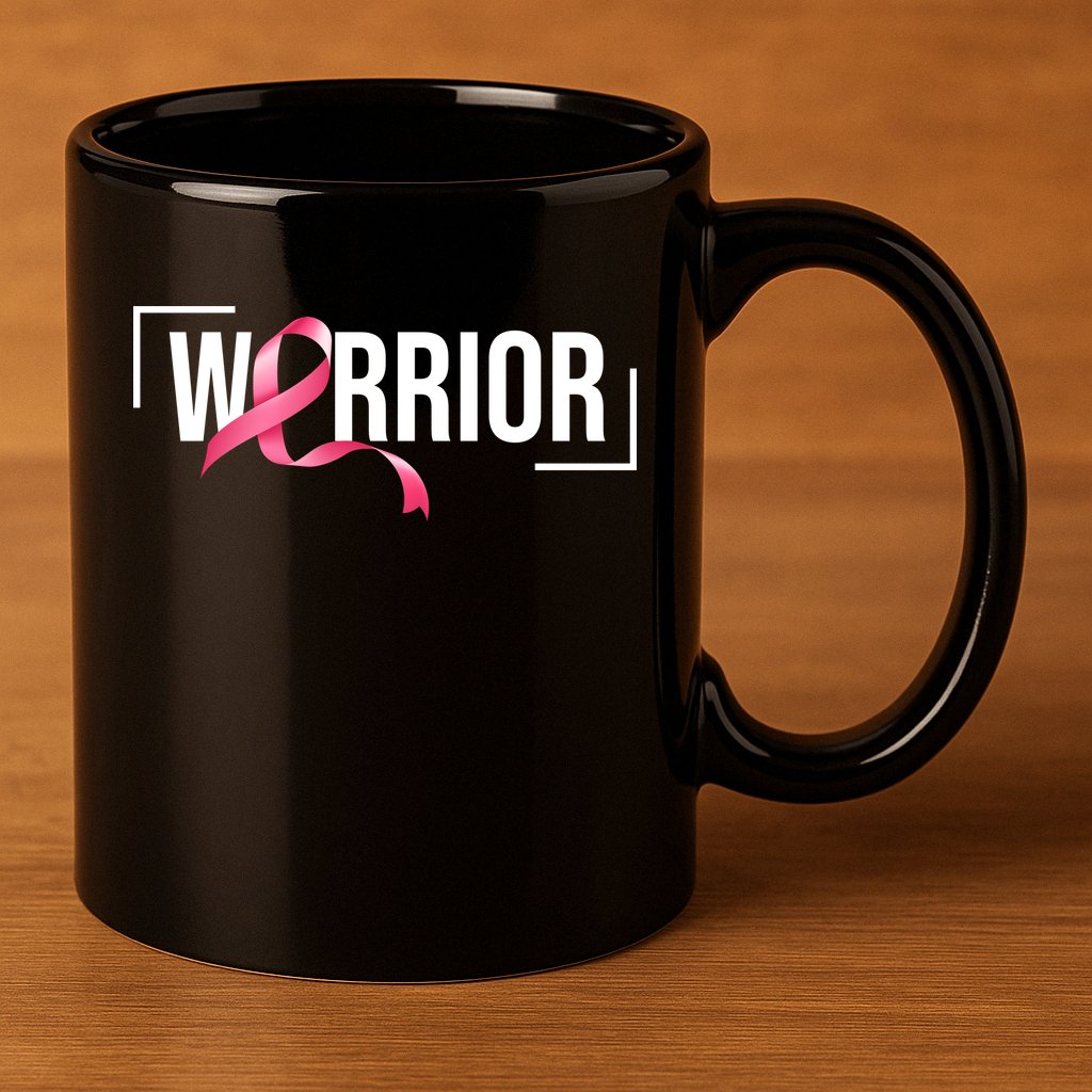 Breast Cancer Warrior Ribbon 11oz C Handle Ceramic Mug