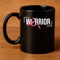 Breast Cancer Warrior Ribbon 11oz C Handle Ceramic Mug