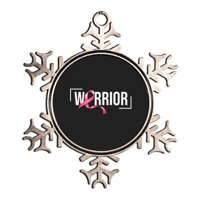 Breast Cancer Warrior Ribbon Metallic Star Ornament