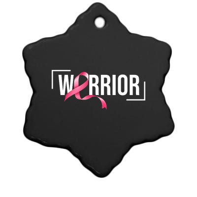 Breast Cancer Warrior Ribbon Ceramic Star Ornament