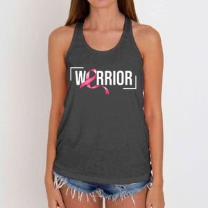 Breast Cancer Warrior Ribbon Women's Knotted Racerback Tank