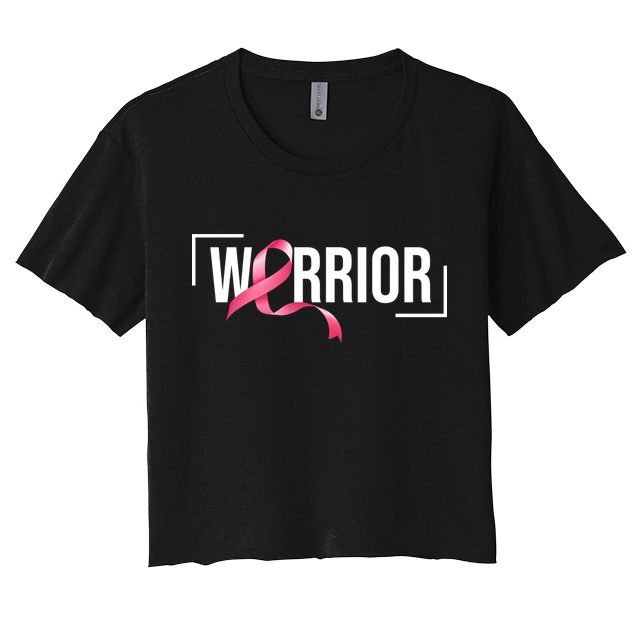 Breast Cancer Warrior Ribbon Women's Crop Top Tee