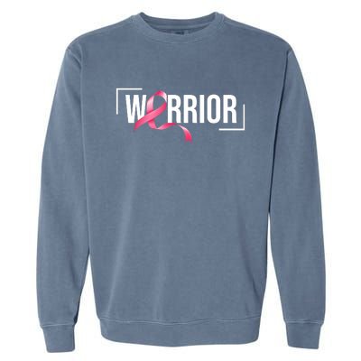 Breast Cancer Warrior Ribbon Garment-Dyed Sweatshirt