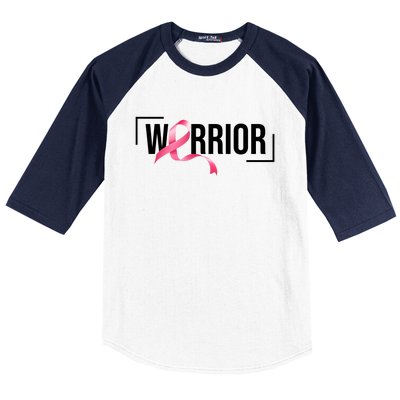 Breast Cancer Warrior Ribbon Baseball Sleeve Shirt