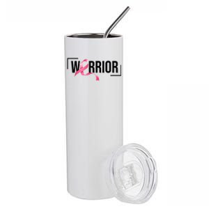 Breast Cancer Warrior Ribbon Stainless Steel Tumbler