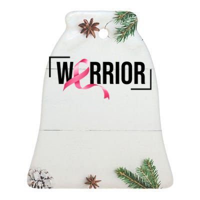 Breast Cancer Warrior Ribbon Ceramic Bell Ornament