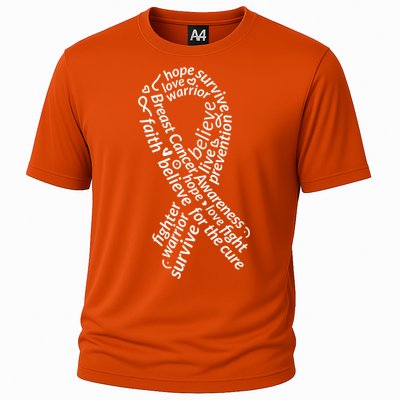 Breast Cancer Warrior Ribbon Awareness Cooling Performance Crew T-Shirt