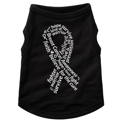 Breast Cancer Warrior Ribbon Awareness Doggie Tank