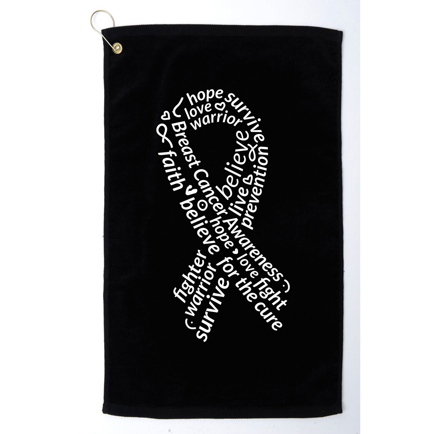 Breast Cancer Warrior Ribbon Awareness Golf Towel