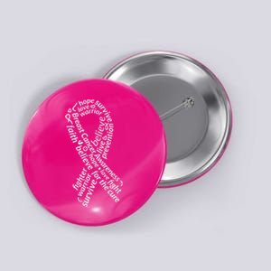 Breast Cancer Warrior Ribbon Awareness Button