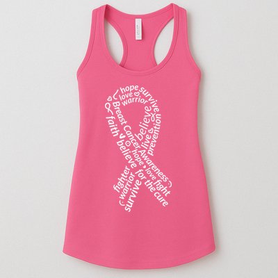 Breast Cancer Warrior Ribbon Awareness Womens Tank Top