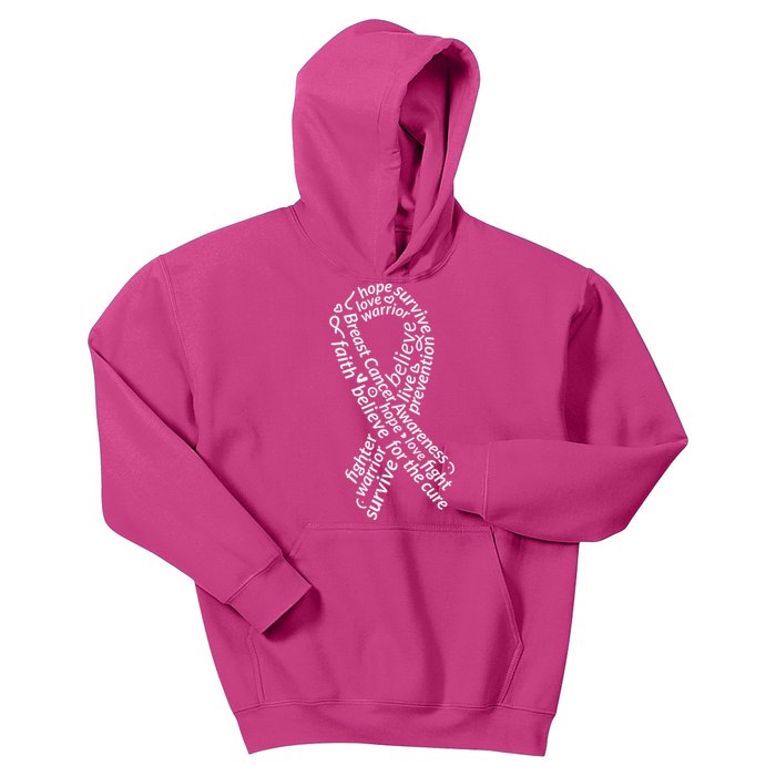 Breast Cancer Warrior Ribbon Awareness Kids Hoodie