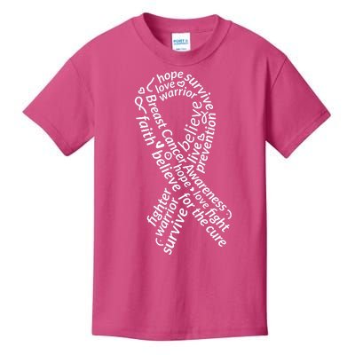 Breast Cancer Warrior Ribbon Awareness Kids T-Shirt