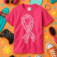 Breast Cancer Warrior Ribbon Awareness Kids T-Shirt