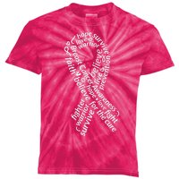 Breast Cancer Warrior Ribbon Awareness Kids Tie-Dye T-Shirt