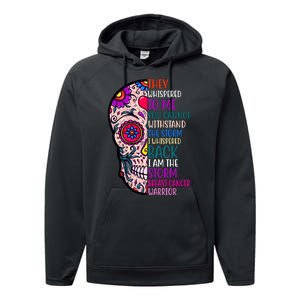 Breast Cancer Warrior I Am The Storm Quote Performance Fleece Hoodie