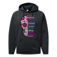 Breast Cancer Warrior I Am The Storm Quote Performance Fleece Hoodie