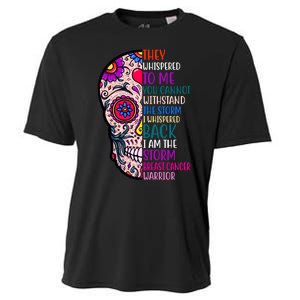 Breast Cancer Warrior I Am The Storm Quote Cooling Performance Crew T-Shirt