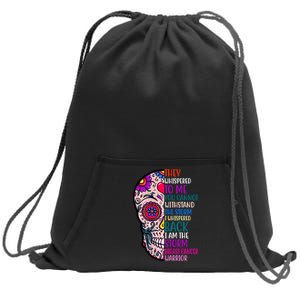 Breast Cancer Warrior I Am The Storm Quote Sweatshirt Cinch Pack Bag