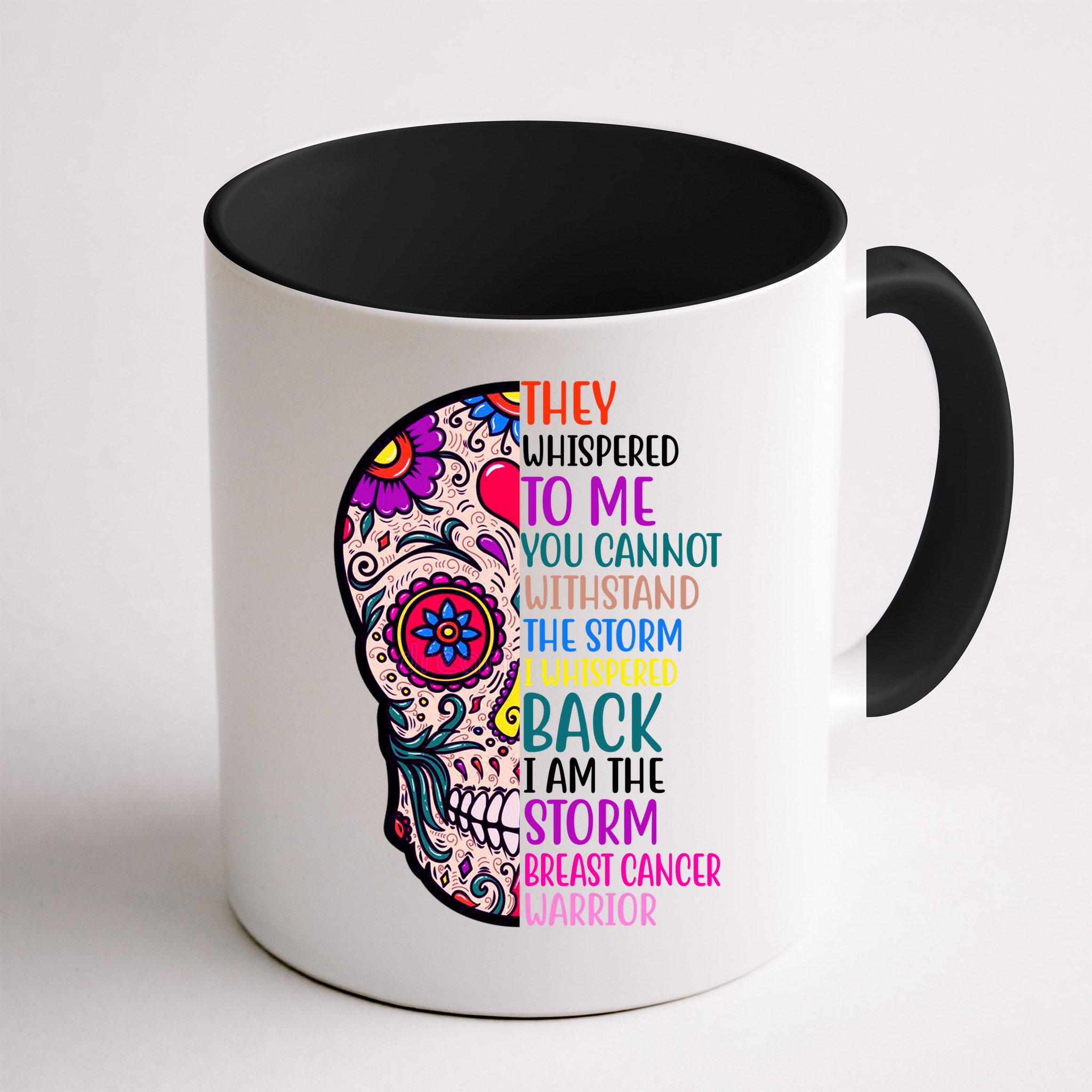 Breast Cancer Warrior I Am The Storm Quote Mug