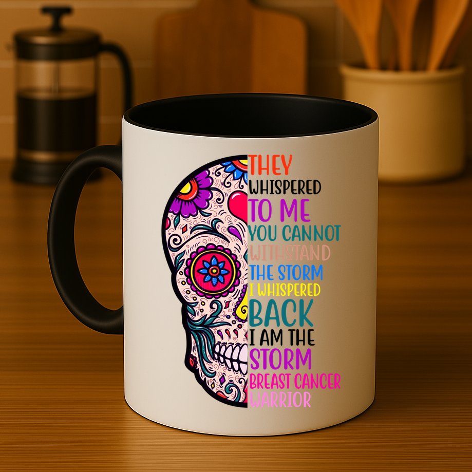 Breast Cancer Warrior I Am The Storm Quote Mug