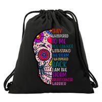 Breast Cancer Warrior I Am The Storm Quote Drawstring Bag